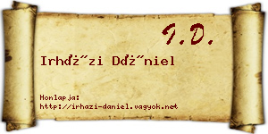 Irházi Dániel névjegykártya